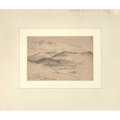 673 - Three works Charles West COPE (1811-1890) Ulpha Valley Pencil drawing Dated Aug 22 (18)57 13 x 18.5c... 