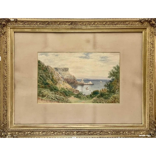 688 - John William SALTER (1825-1891) Ansty's Cove, Babbacombe, Devon Watercolour, signed and dated 1874, ... 