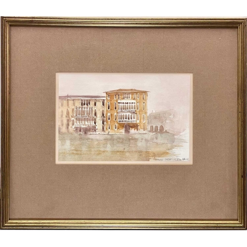 72 - John MILLER (1931 – 2002) Venice Watercolour Signed inscribed & dated 1975 (bottom right) Framed and... 