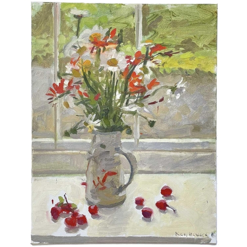 8 - Ken HOWARD (1932-2022) Jug of Flowers by the Window, circa 1999  Oil on board, signed, 35 x 27cm. Th... 