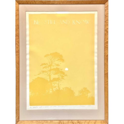 83 - John MILLER (1931 – 2002) Be Still and Know’ Screenprint Inscribed: ‘For Marika with so much love fr... 