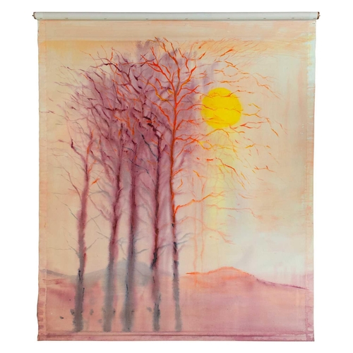 86 - John MILLER (1931 – 2002) Sunrise & Sunset Acrylic paint on heavy nylon fabric as original shower cu... 