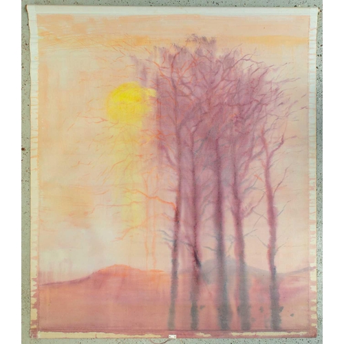 86 - John MILLER (1931 – 2002) Sunrise & Sunset Acrylic paint on heavy nylon fabric as original shower cu... 