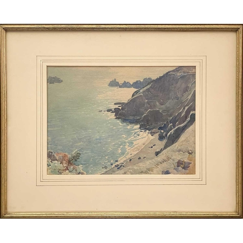 87 - William Charles PENN (1877-1968) Rocky Coastline Watercolour, signed, 27 x 37cm.