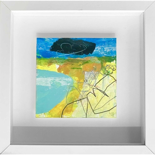 89 - Simon POOLEY (1955) Headland Outcrop Mixed media on paper, initialled, further signed, inscribed and... 