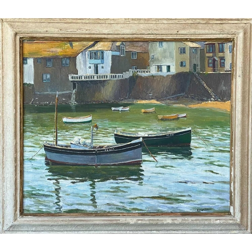 93 - Denys LAW (1907-1981) Mousehole Harbour Oil on canvas Signed 50 x 60cm This is in excellent original... 