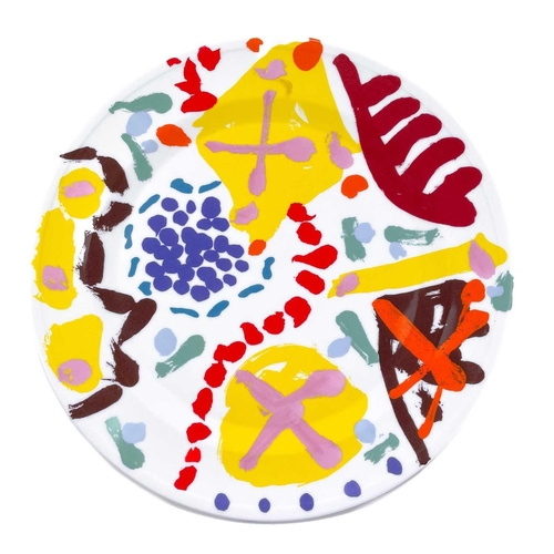 96 - Patrick HERON (1920-1999) Garden Plate, 1992 Porcelain plate in its original presentation box From a... 