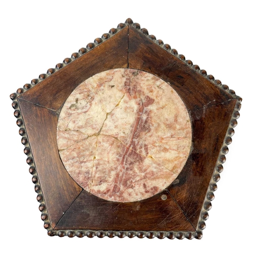 164 - A Chinese carved hardwood jardiniere stand, 19th century. With marble inset top, height 46cm, width ... 