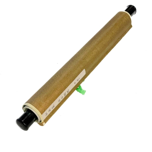 46 - A Chinese painted hanging scroll, signed, early-mid 20th century. With birds and floral sprays, leng... 