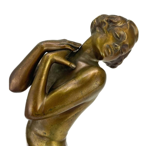 1 - Josef Lorenzl (Austrian 1892-1950) An Art Deco gilt bronze figure of an elegant female dancer on ste... 