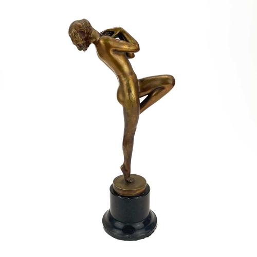 1 - Josef Lorenzl (Austrian 1892-1950) An Art Deco gilt bronze figure of an elegant female dancer on ste... 