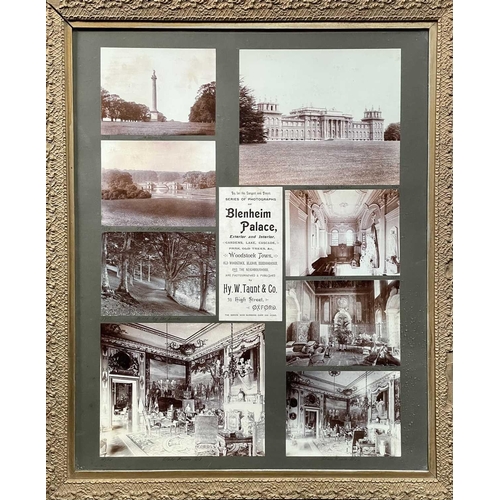 100 - A large Blenheim Palace framed photo montage by Hy W Taunt & Co. With eight black and white images a... 