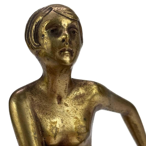 103 - Otto Hafenrichter, Austrian (19/20th C), An Art Deco gilt bronze figure. Of a female nude dancer, im... 