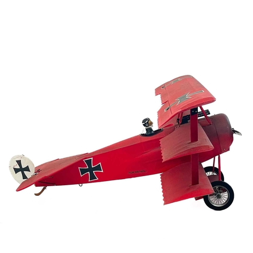 126 - A large model Dreidekker/Triplane. FOK.DR1 425/17 Manfred Vin Richthofens 'Red Baron', height 60cm w... 