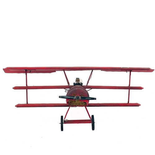 126 - A large model Dreidekker/Triplane. FOK.DR1 425/17 Manfred Vin Richthofens 'Red Baron', height 60cm w... 