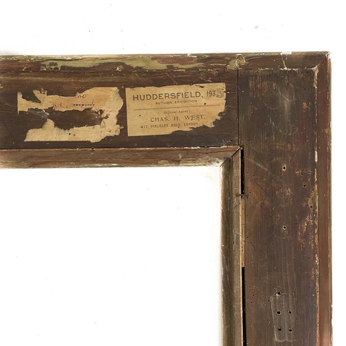 135 - A large gesso gilt picture frame. Interior 77cm x 103cm. The exact recess measurement is 77.5cm X 10... 