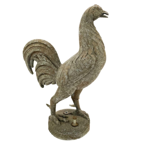 137 - A Courage Brewery advertising heavy cast metal cockerel figure. Mid 20th century, as mounted to the ... 