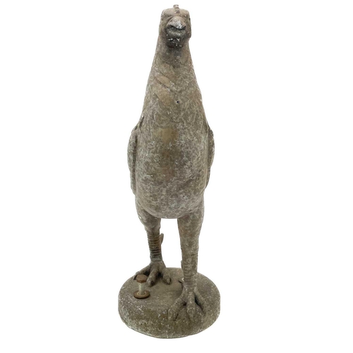 137 - A Courage Brewery advertising heavy cast metal cockerel figure. Mid 20th century, as mounted to the ... 