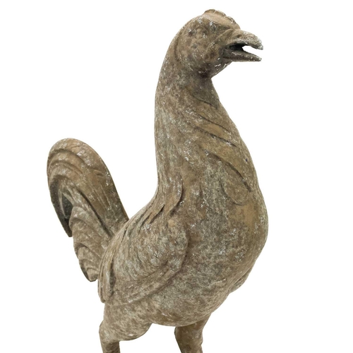 137 - A Courage Brewery advertising heavy cast metal cockerel figure. Mid 20th century, as mounted to the ... 