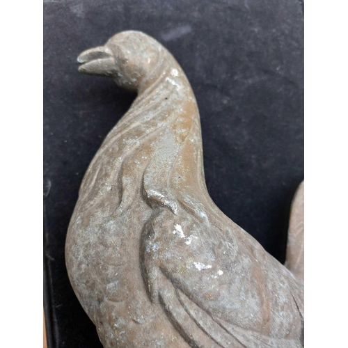 137 - A Courage Brewery advertising heavy cast metal cockerel figure. Mid 20th century, as mounted to the ... 