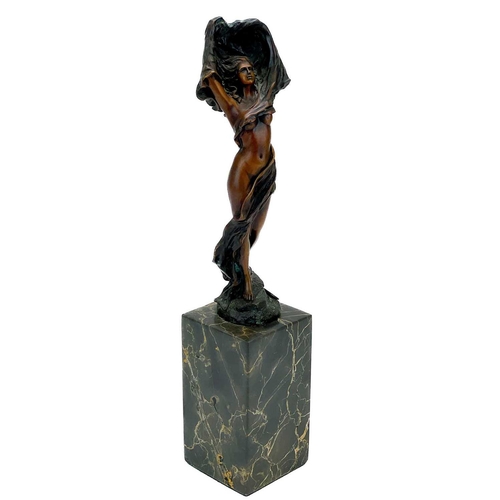 154 - Miguel Fernando Lopez (Milo), A bronze of a lady. In the Art Nouveau taste, with applied Paris found... 