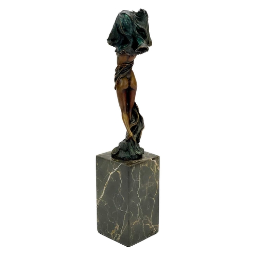 154 - Miguel Fernando Lopez (Milo), A bronze of a lady. In the Art Nouveau taste, with applied Paris found... 