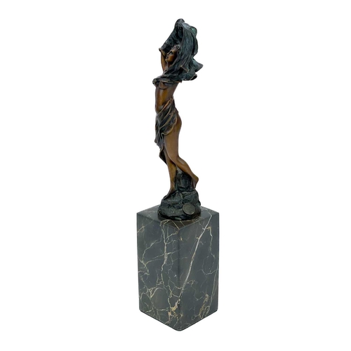 154 - Miguel Fernando Lopez (Milo), A bronze of a lady. In the Art Nouveau taste, with applied Paris found... 