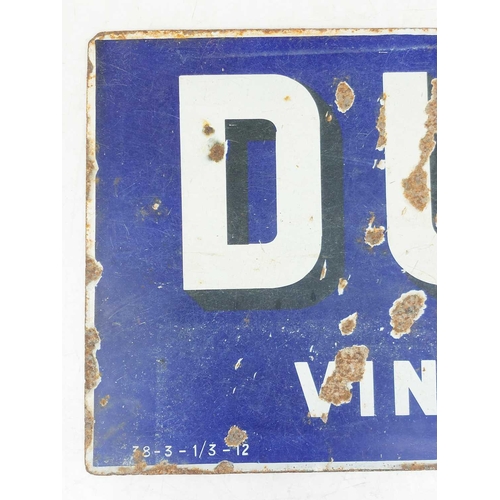 156 - A large 20th century enamel advertising sign. Dubonnet, made by N. Jean, height 46.5cm, width 180cm.