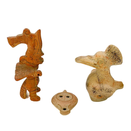 159 - A possibly Inuit carved soapstone abstract figure. Height 11cm, together with two fossils, two pre-C... 