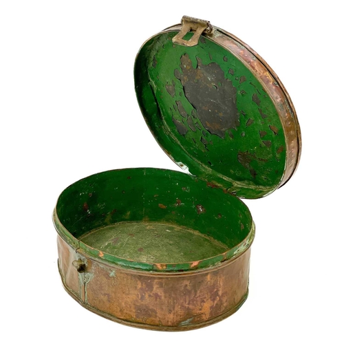 16 - An early 19th century oval copper box. Height 10.5cm width 26.5cm depth 23.5cm.