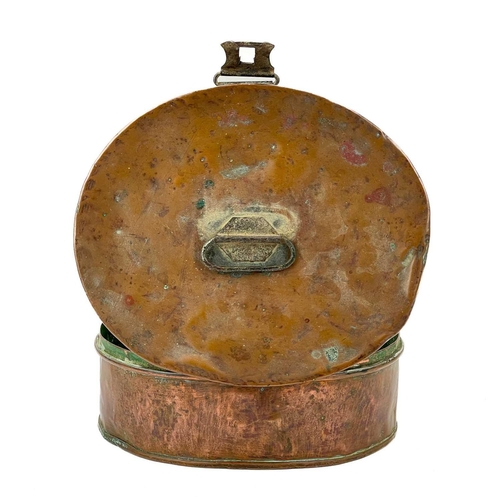 16 - An early 19th century oval copper box. Height 10.5cm width 26.5cm depth 23.5cm.