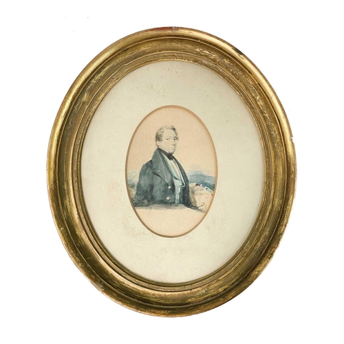 180 - Attributed to R A Pauline. Three oval watercolor portraits of the Duvall family, including the artis... 