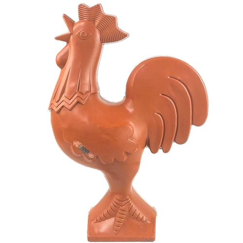 184 - A large moulded resin model of a rooster. Height 48cm.