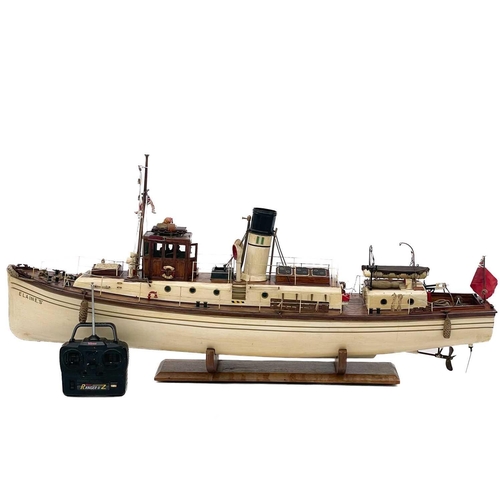 19 - A live steam scratch built model of the ship Elaine. Exhibition standard, Elaine was the converted R... 