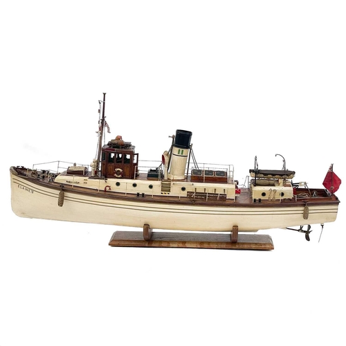 19 - A live steam scratch built model of the ship Elaine. Exhibition standard, Elaine was the converted R... 