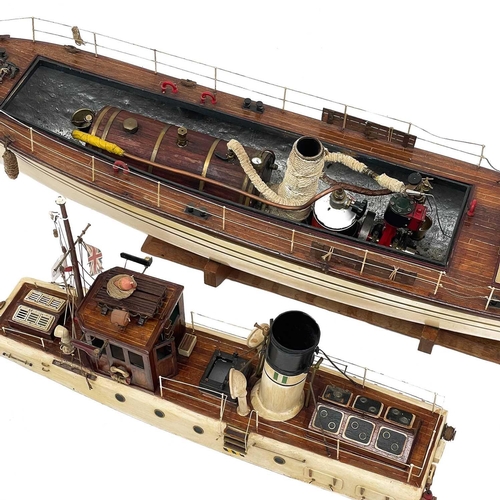 19 - A live steam scratch built model of the ship Elaine. Exhibition standard, Elaine was the converted R... 