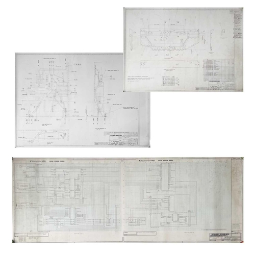 197 - Three Concorde original technical drawings. Including a wiring diagram for wing and intake de-icing ... 