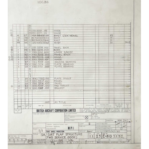 197 - Three Concorde original technical drawings. Including a wiring diagram for wing and intake de-icing ... 