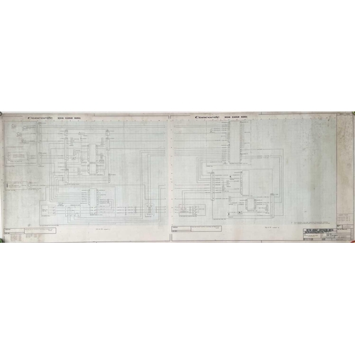 197 - Three Concorde original technical drawings. Including a wiring diagram for wing and intake de-icing ... 