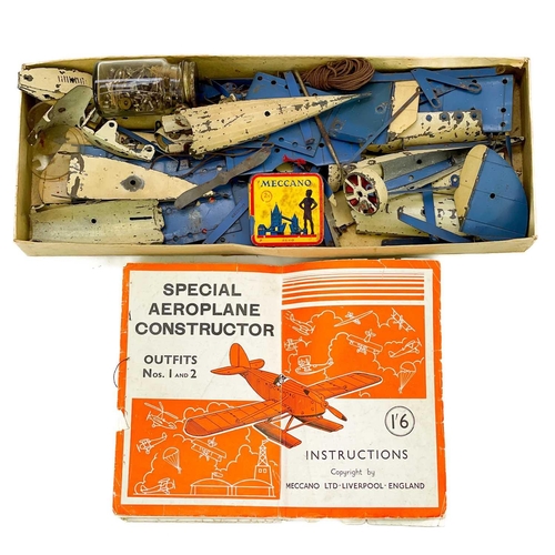 20 - A Meccano special Aeroplane constructor outfit nos. 1 & 2. With instruction booklet, contained in a ... 