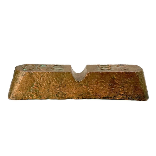 210 - An 18.5lbs copper ingot from the Cape Copper Company Swansea. From the wreck of the SS St George.