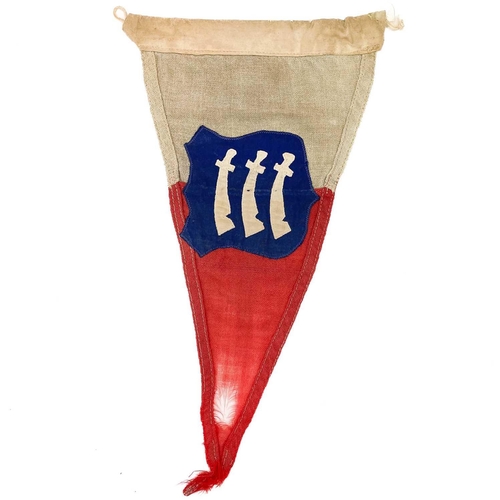 213 - A WW II Essex regiment aerial pennant. Width 35.5cm.