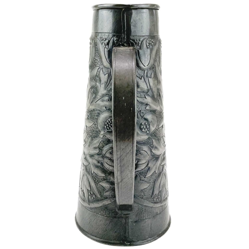 217 - An Arts and Crafts pewter twin handles vase. Attributed to John Williams, Fivemiletown, Ireland, rep... 