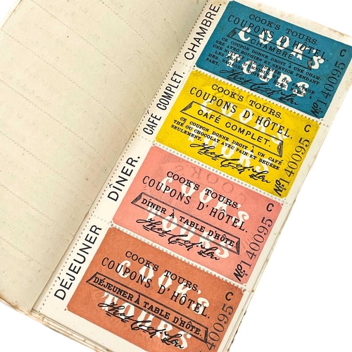 224 - A Cook's List of Continental Hotels January, 1904. From Thomas Cook & Son, a book of unused coupons.