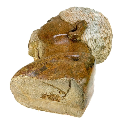 226 - A large African Shona stone bust. Height 41cm.