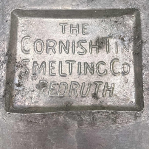 261 - A Cornish tin smelting Co polished tin ingot. Redruth, 28lb.