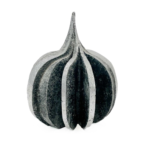 265 - Jonathan CLARKE (1961). A two-part sectional sand cast aluminium sculpture of allium form, initialle... 