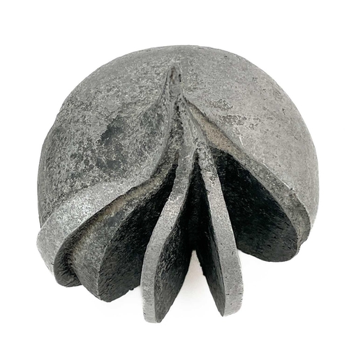 265 - Jonathan CLARKE (1961). A two-part sectional sand cast aluminium sculpture of allium form, initialle... 