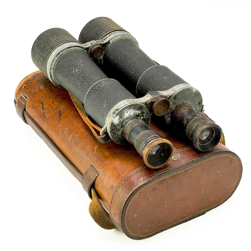 281 - A pair of Carl Zeiss Binoctar Naval Binoculars. Leather case, together with a further pair of Zeiss ... 