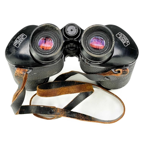 281 - A pair of Carl Zeiss Binoctar Naval Binoculars. Leather case, together with a further pair of Zeiss ... 